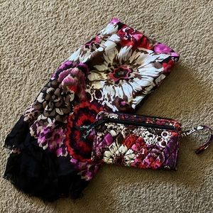 Vera Bradley clutch with matching scarf